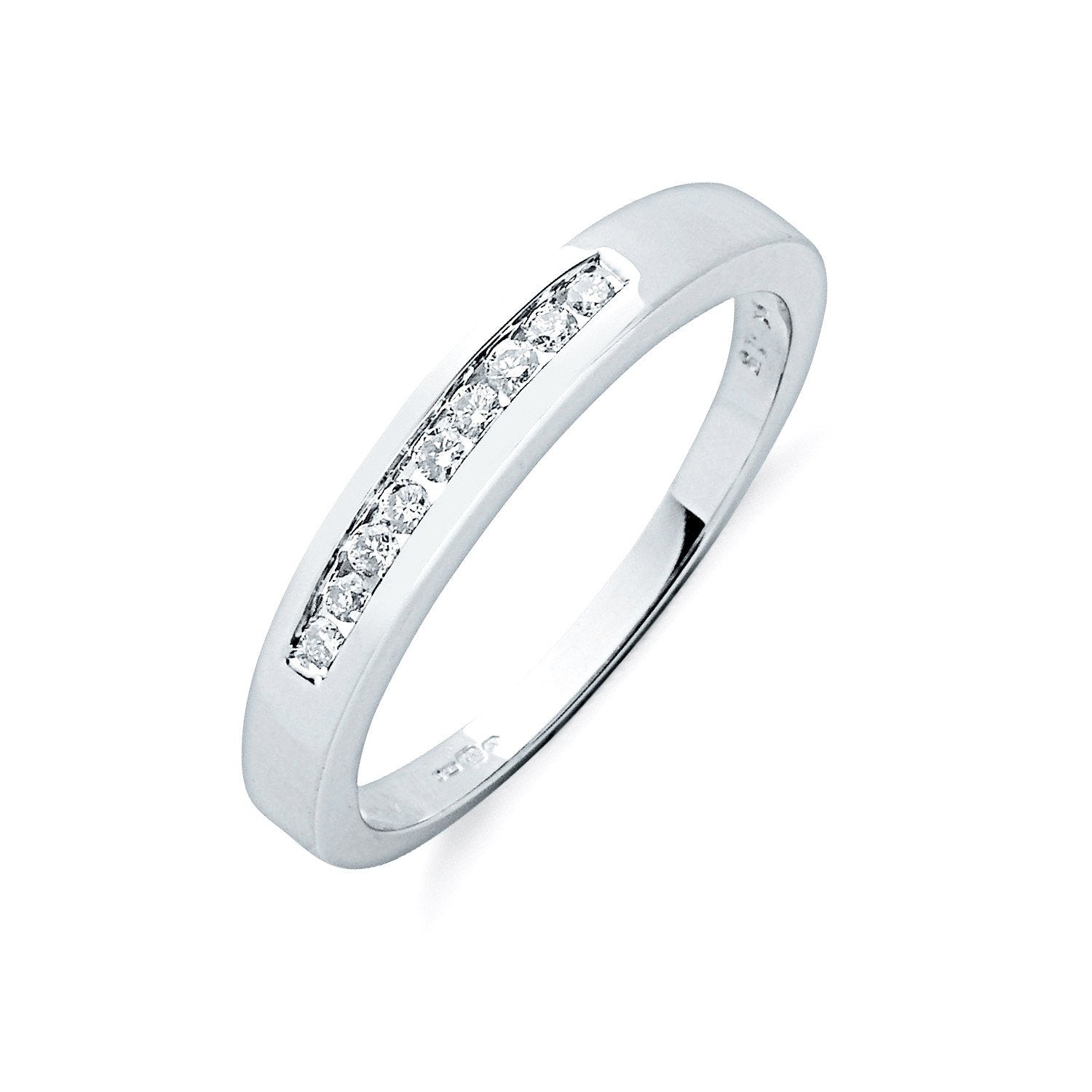 9ct White Gold 0.15ctw Diamond Eternity Ring - Fine Ring - Certified Authentic - Swiss Made – Luxury Jewellery by Impe